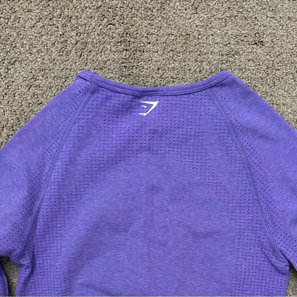 Gymshark Vital Long Sleeve Crop Top Body Fit in Functional Purple/Marl - Picture 7 of 8